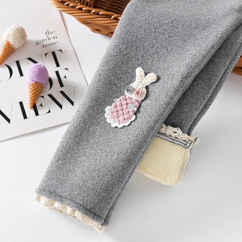 

Теплые леггинсы из бархата и хлопка для девочек - осенне-зимние брюки для младенцев, малышей и детей постарше Size 100 (for height 90 cm)