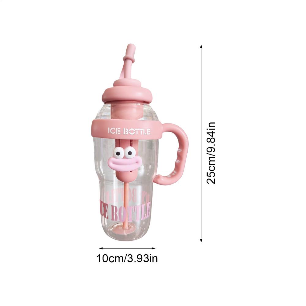 Straw Water Bottle Large Water Bottles With Straw Cartoon Flask Leak-Proof Container Drinking Cups Reusable Large Capacity