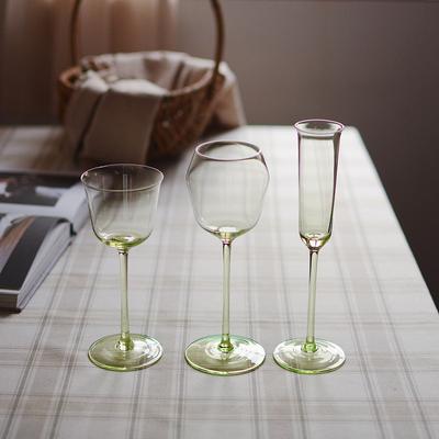 Festa do vintage beber copos de cristal verde casamento champanhe flautas estilo francês vinho tinto copo copo uísque vidro teacup
