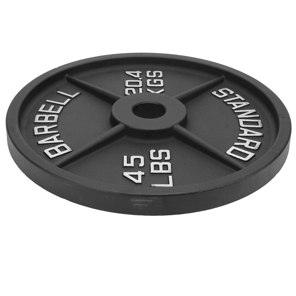 45LB Barbell Plate 4 Rib Alloy Steel Cast Iron High Strength Long Lasting Weight Plate for Strength