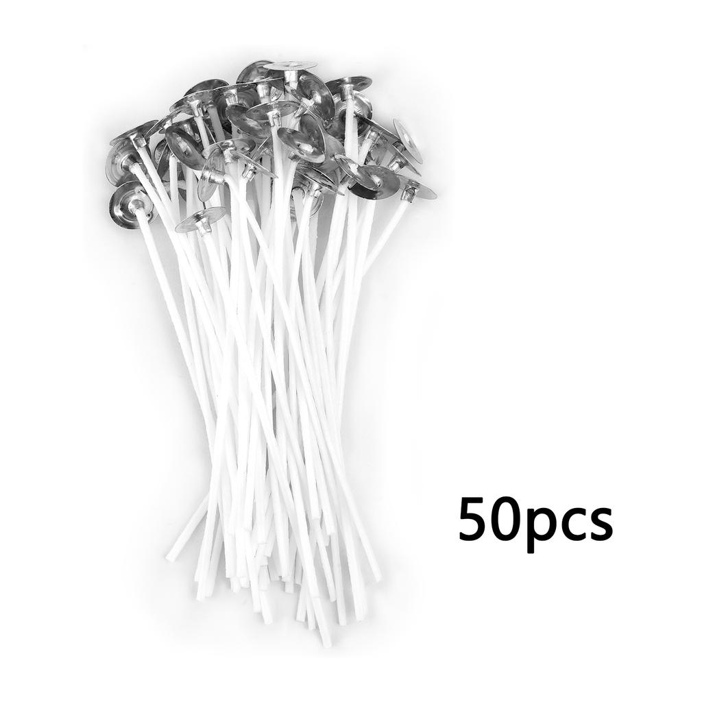 50pcs/Lot Candle Wicks For Candle Making Pre-Waxed Wicks Party Supplies 8cm-20cm Natural SmokelessPure Cotton Wicks Burn Longer
