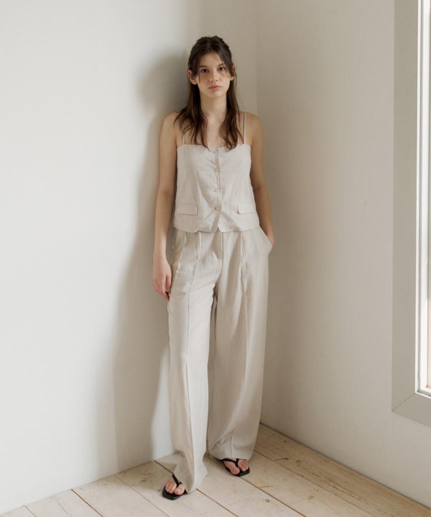 108Paundeu Breeze Tuck Slacks_Beige