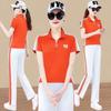 Casual Sports Suit Women's Stand-up Collar Short-sleeved Summer Fashion Age-reducing Straight Pants Two-piece Set