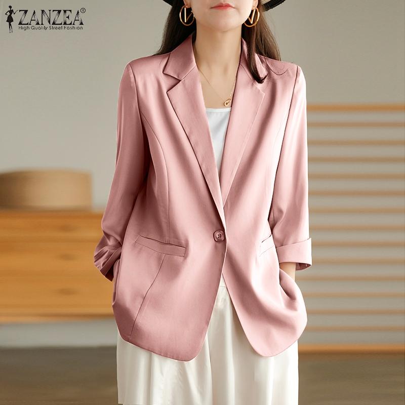 

ZANZEA Весна Лето Мода Без подставки Куртки Женские Свободные Повседневные Кардиганы с длинным рукавом Топы Тонкие верхнюю одежду