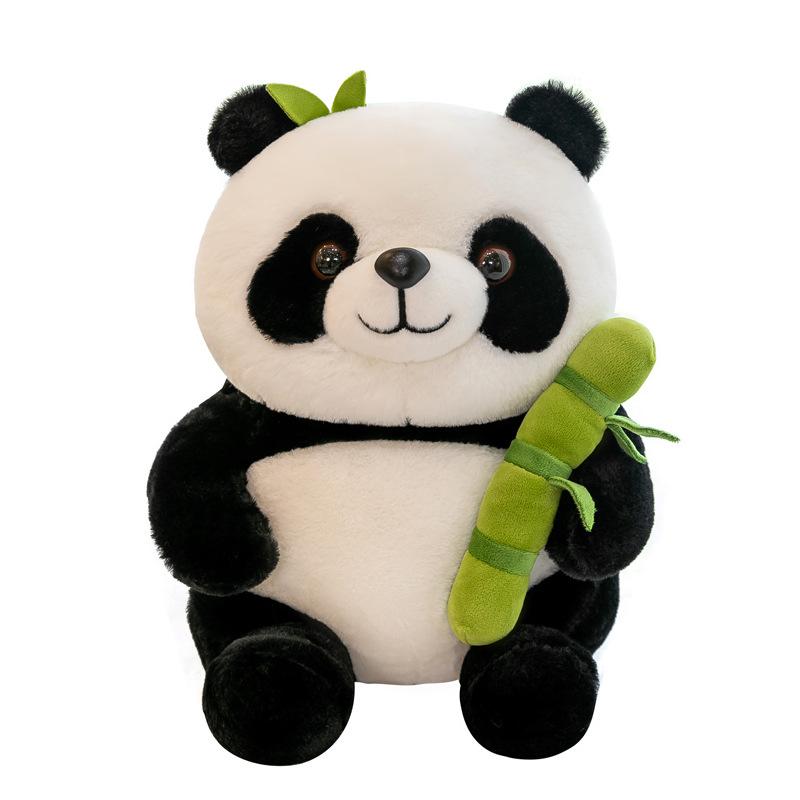 Popular Bamboo Tube Panda Plush Toy Doll Holding Bamboo National Treasure Giant Panda Doll Giving Gifts To Children's Boys and Girls