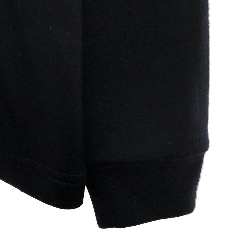 KUON wool Long sleeve High neck Cut S black Shoulder patch pullover Men's Used