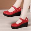Fashion Size 32-43 Women's Shoes Platform Wedge 2024 New Women's Spring Shoes High Heel Fashion Mid-aged Shallow Mouth Mother Shoes