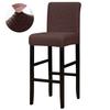 Solid Bar Chair Cover Short Back Bar Stool Slipcover For Hotel Banquet Dining Room Small Size Seat Protector