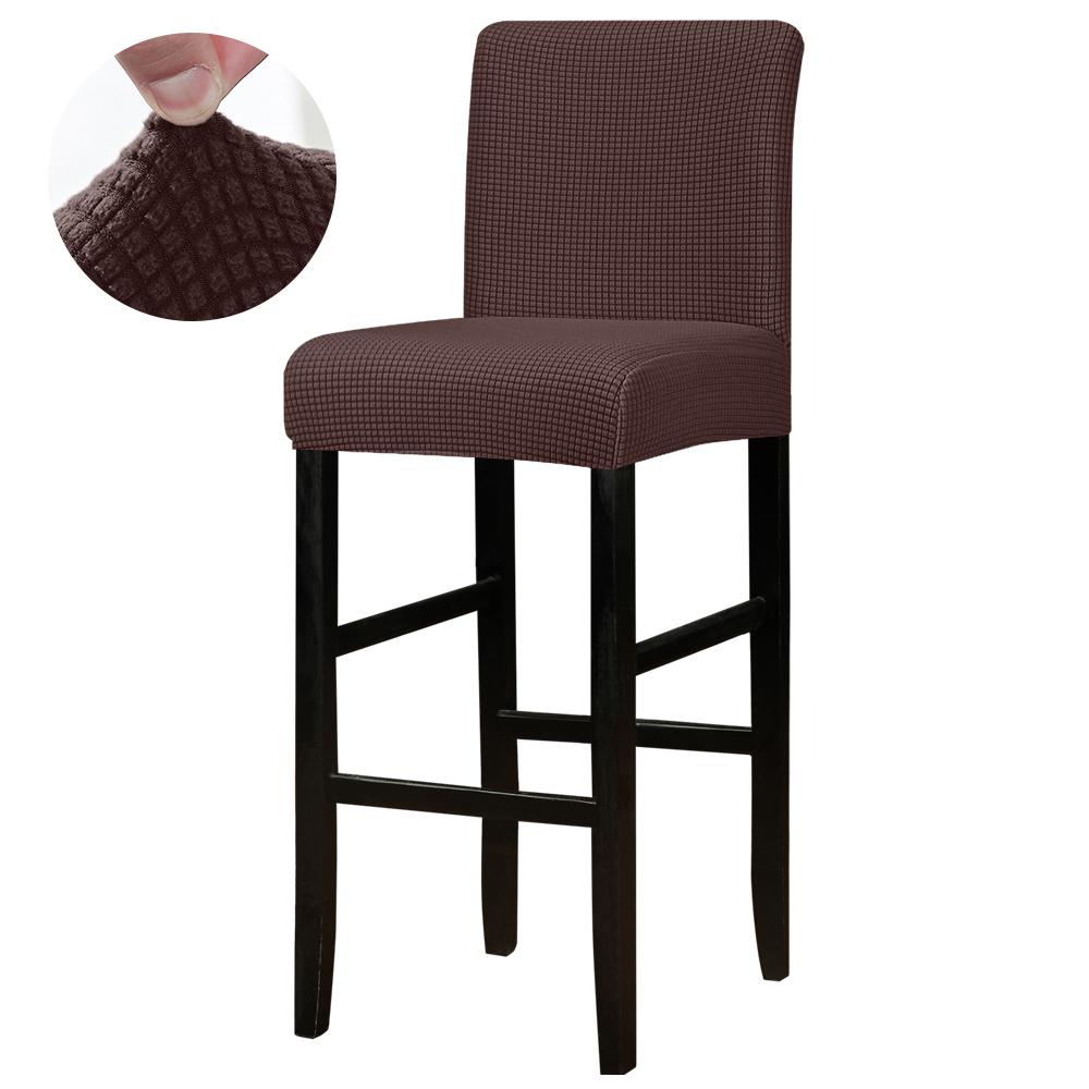 Solid Bar Chair Cover Short Back Bar Stool Slipcover For Hotel Banquet Dining Room Small Size Seat Protector