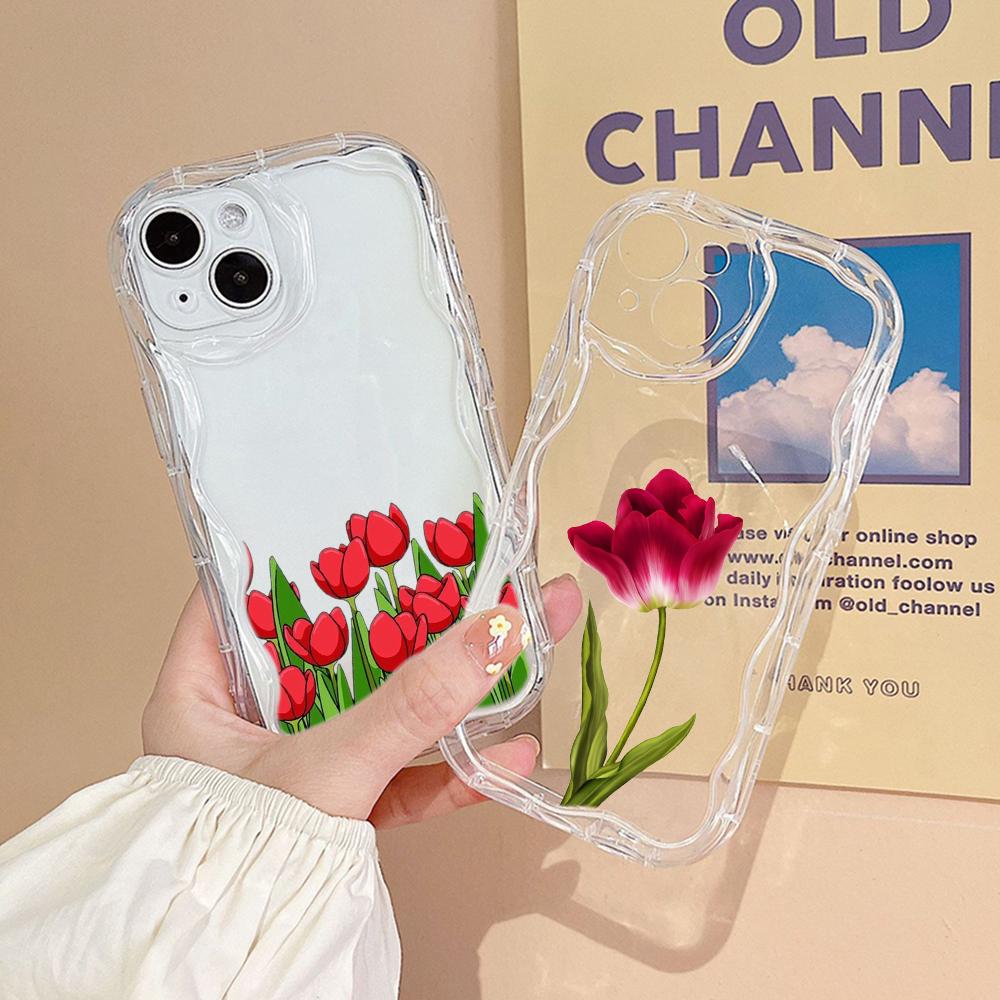 LZ16 flower Clear Soft Wave ტელეფონის ქეისები Xiaomi 11 Lite Redmi Note 13 12 8 Pro 9 12C A3 Infinix Smart 8 Tecno Protection უკანა ყდა