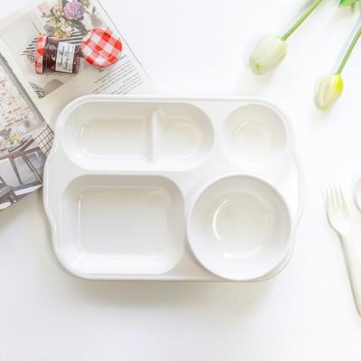 Conjunto de pratos de melamina infantil Rohya 805+Tigela para crianças, creme, prato para bebês + tigela para crianças, itens populares para pais coreanos