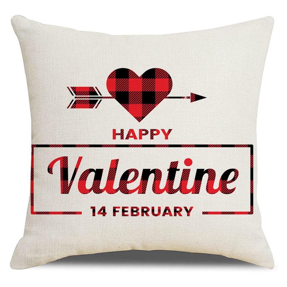 Valentine's Day Pillow Cover New Letter Love Sofa Cushion Cover Short Plush Cushion Pillow