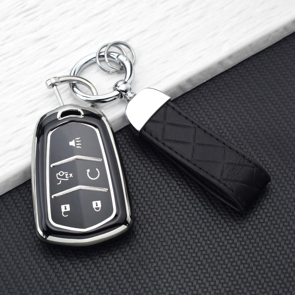 Weiche TPU Smart Key Fob Hülle für Cadillac ATS CT6 CTS DTS XT5 Escalade ESV SRX STS XTS ELR 4/5 Tasten Hülle Schlüsselanhänger Zubehör