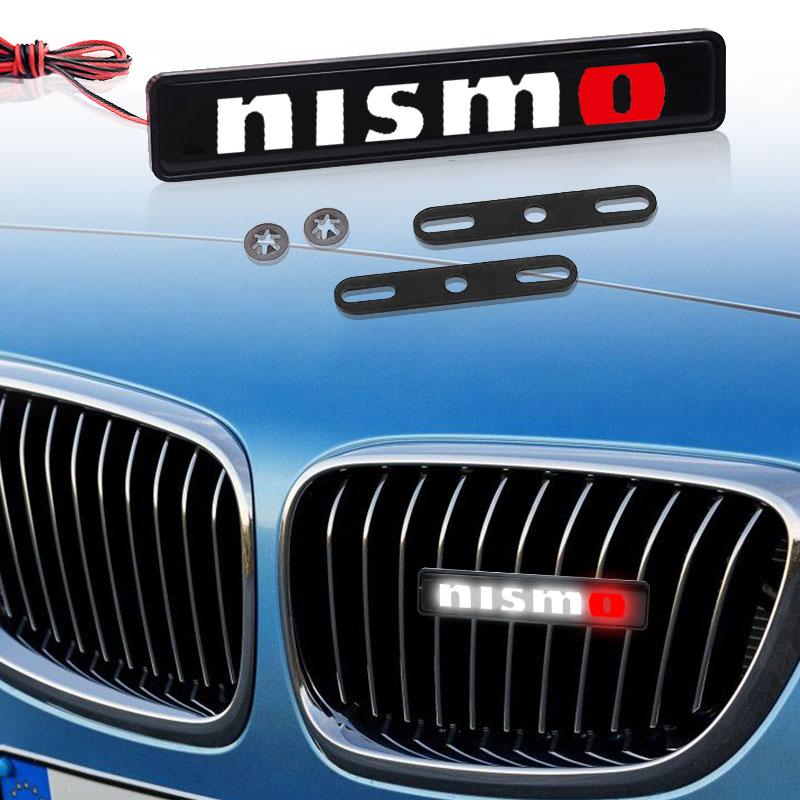 Car Front Hood Grille Emblem LED Light Grill Decorative Lights for Nismo Nissan Juke Tiida Teana GTR 350Z 370Z 240SX Fairlady