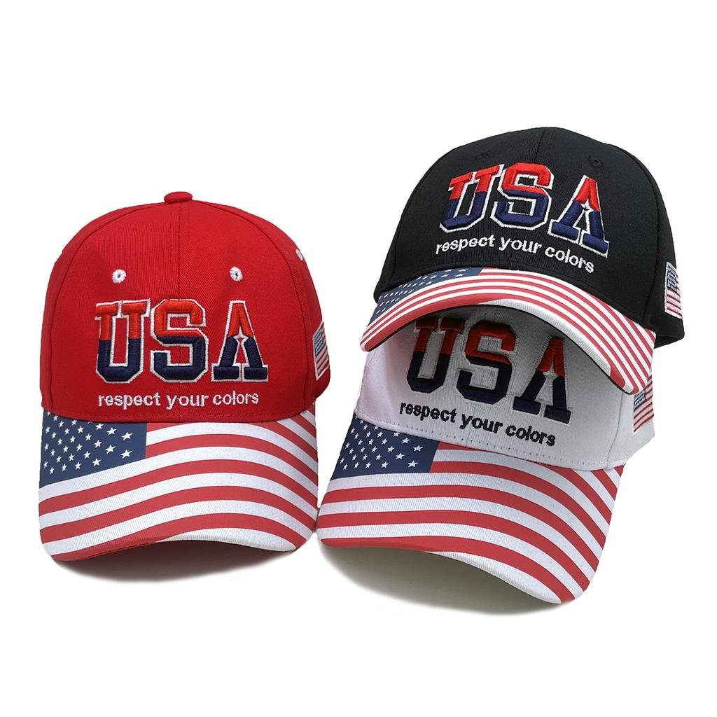 Hat Embroidered American Flag Brim Printed Baseball Cap Classic American Usa Embroidered Cap