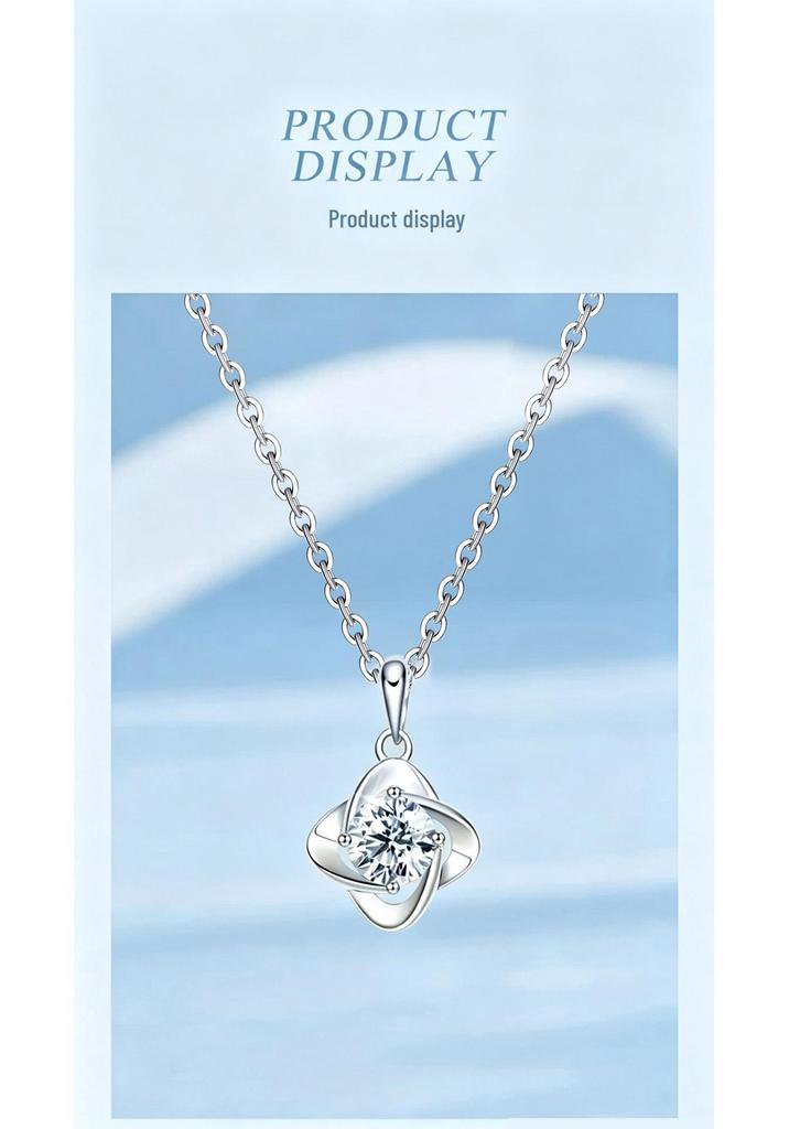 Elegant Four-Leaf Clover Zircon Necklace & Ring Pendant - Classic, Fashionable Gift for Girlfriend, 2026 Collection