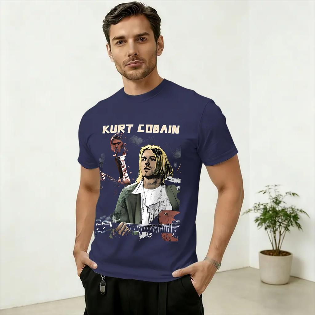 Kurt Cobain T Shirt Unisex Pure Cotton Fashion TShirts Crewneck Tees Short Sleeve Clothes Summer