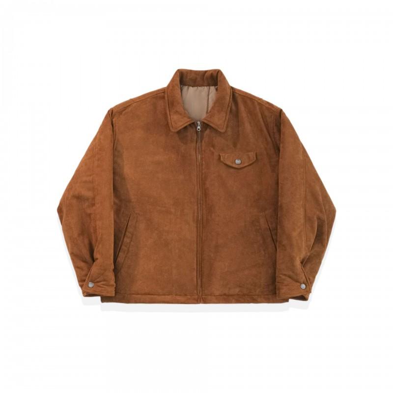 Unisex Winter Suede Fleece-Lined Cotton Puffer Jacket Oversized Fit Warm Casual Coat Men Women