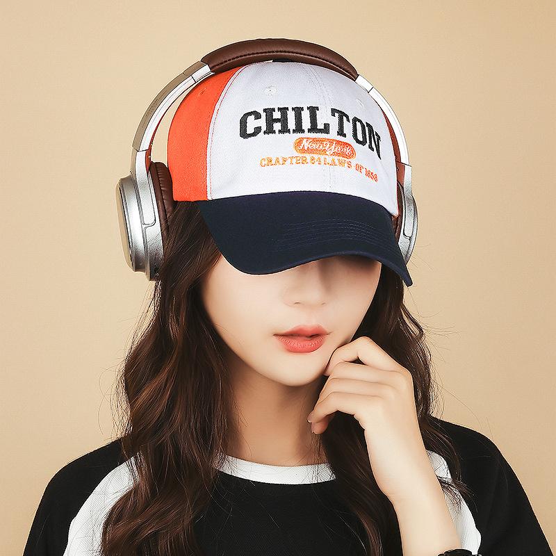 NORTHWOOD Color Blocked Letters Baseball Cap for Women Men  Embroidered Duck Tongue Hat with Small Letters Dad Hat