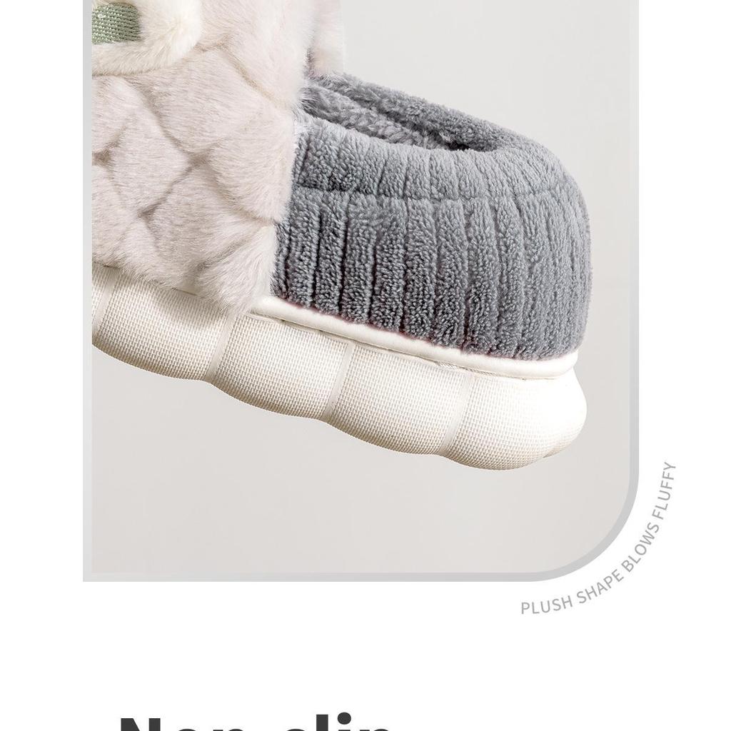 Jieliya Niedliche Onigiri Winter 2025 Indoor Rutschfeste Dicksohlige Baumwollpantoffeln für Damen und Herren