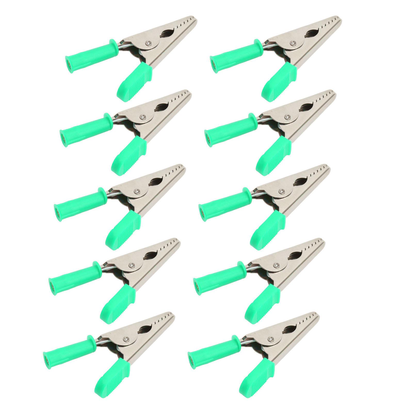 

10 Pcs Crocodile Clip J.60047 20mm Opening Brass Battery Test Clamp for Electrical TestingGreen