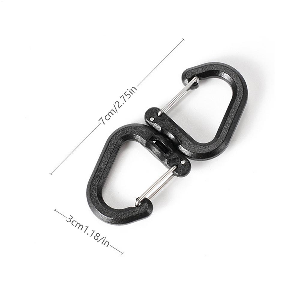 1pcs 360 Degree Double Carabiner Keychain Keychain Locking Hooks Portable S Chain Hooks Multi-Use Backpack Keychain Carabiner