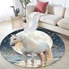 Magical Horse Round Area Rug,Carpet Rug for Living Room Bedroom Sofa Playroom Decor,Non-slip Floor Mat