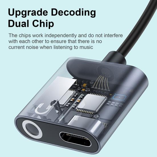Audio Converter Multifunctional Hot Swap 2 Quick Transmission In 1 Type-C Phone Plug