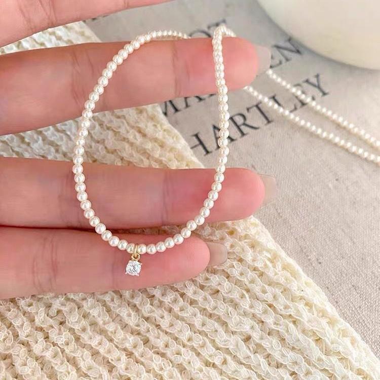 Shijia pearl necklace women's niche design sense fashion temperament collarbone chain neck chain sweater chain bead chain