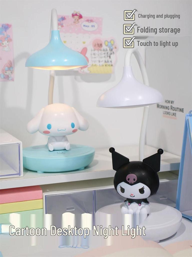 Cinnamoroll & My Melody LED Night Lamp for Study or Bedside - Cute & Eye-Friendly Girls' Light