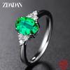 925 Silver Round Sapphire Ring for Women Fashion Wedding Jewelry
