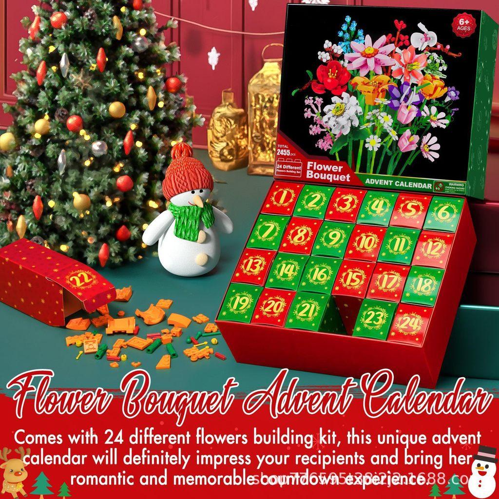 Blumenstrauß Weihnachtskalender Adventskalender Blind Box Mit DIY-Spaß für Feiertagsdekoration
