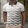 Men Polo Shirt Short Sleeve 3d Print Tops Fashion Polyester Breathable Comfortable Polos Shirts