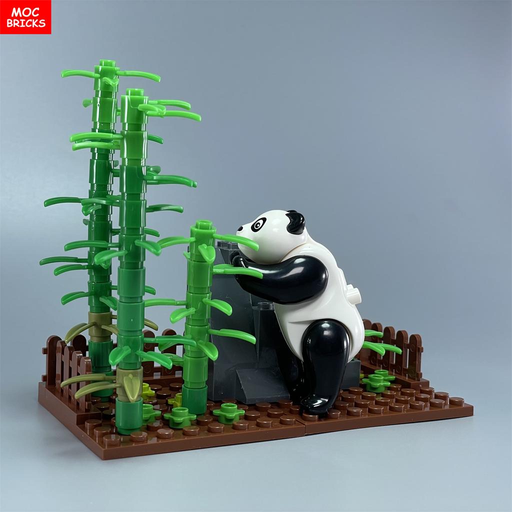 MOC Bricks Jungle Underbrush Forest Animal Monkey Goat Giraffe Bird Night Owl Accessories Building Blocks Friend Toys Gifts