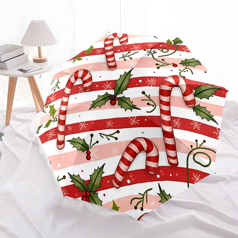 1pc Candy cane Automatic Open/Close Umbrella, Formal Events - Ideal Gift for Family or Friends, Outdoor Accessory yy251211142