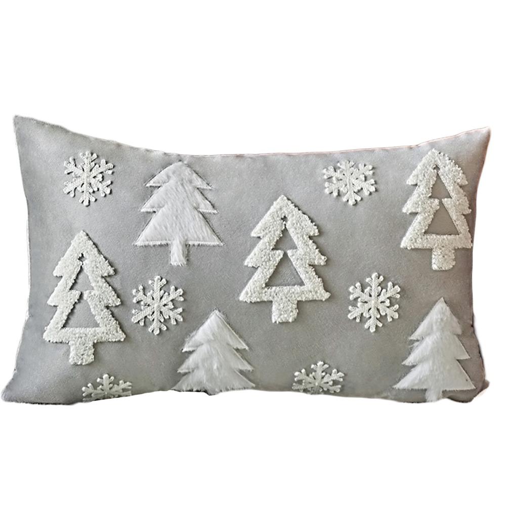 INS Style Throw Pillowcover Christmas Tree Cushion Cover Velvet Christmas Pillowcase  Sofa/Bed