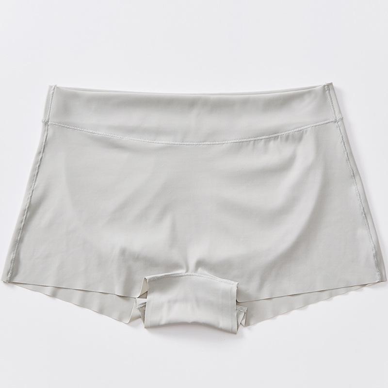 

Бесшовные женские трусы-боксеры средней посадки - Ледяной шелк, Дышащие, Однотонные, Защитные шорты от просвечивания с хлопковой ластовицей Double Extra Large