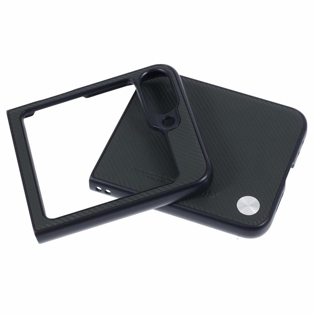 X-LEVEL Phone Case for Samsung Galaxy Z Flip6 5G Carbon Fiber Texture PU Leather+PC Phone Cover
