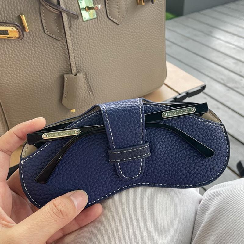 

Портативная сумка для очков из искусственной кожи, сумки для хранения солнцезащитных очков, защитные чехлы для автомобильных очков для мужчин и женщин, зажим для очков, устойчивый к сдавливанию синий