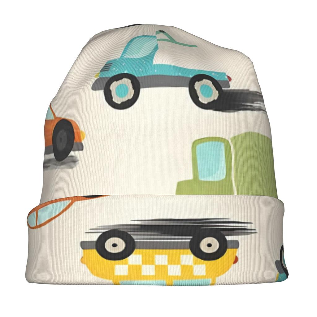 ZLIENSZUS Adult Construction Vehicle Knit Hat - Construction-Themed Beanie with Excavator, Dump & Bulldozer, Warm Winter Suitable for Weekend Errands,