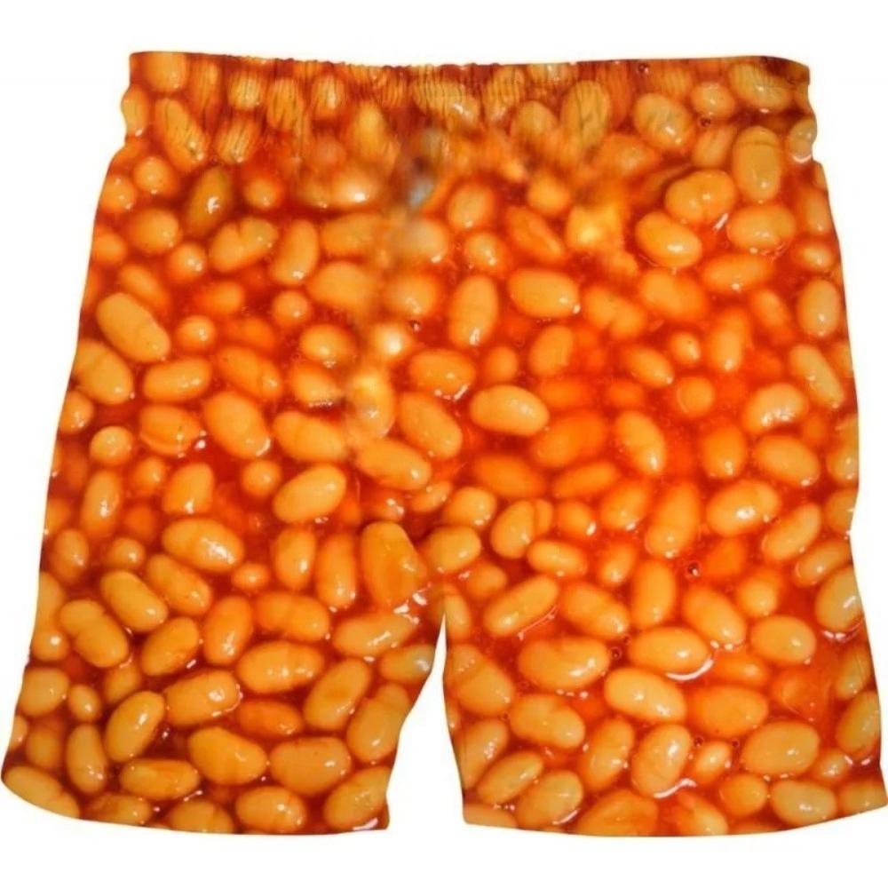 Men's Essential Casual Shorts Outdoor Wear Creative Food Colorful 3D Printed Shorts Loose Casual Plus Breathable Cool Summer Versatile Shorts