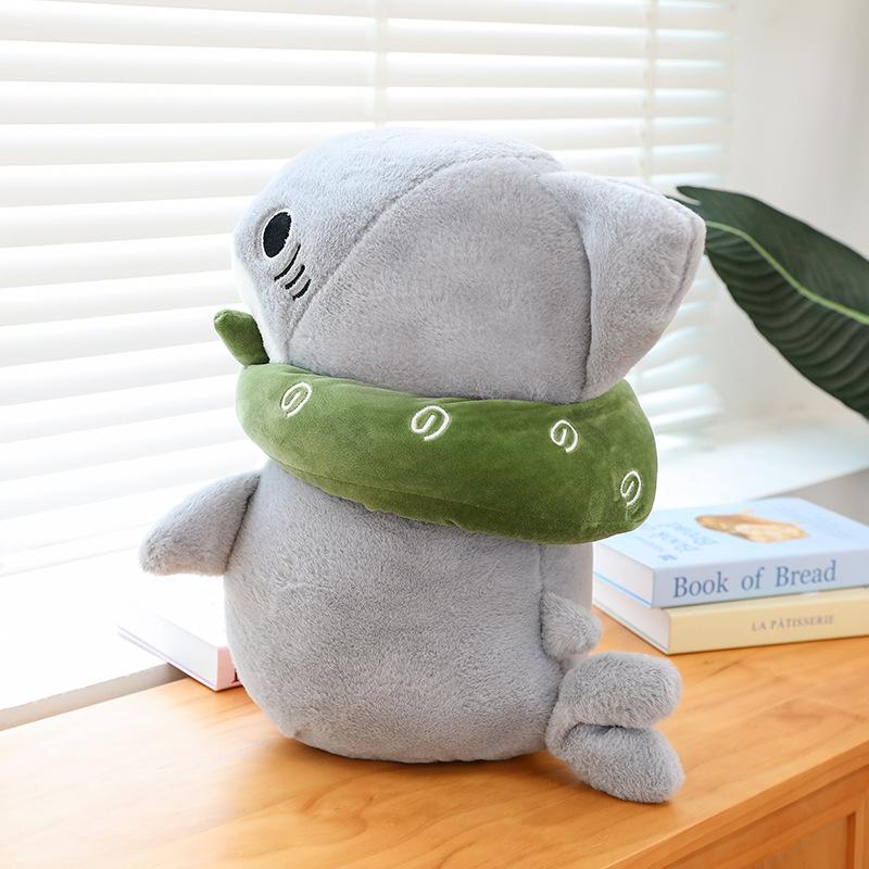 New sitting version shark doll plush toy shark throw pillow girls bedside ornament birthday gift
