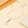 Mermaid Pendant Cute Seaside Necklace Light Luxury Diamond Temperament Versatile Metal Necklace Women