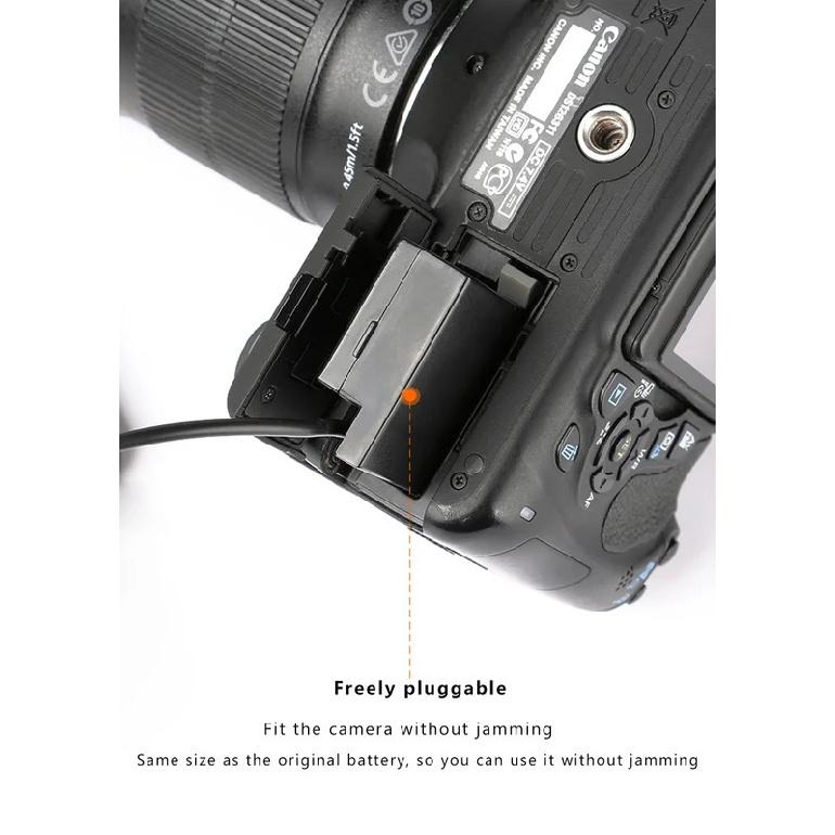 DR-E8 Dummy Battery with PD USB-C Adapter Cable LP-E8 Replacement for Canon EOS 550D 600D 650D 700D DSLR Cameras