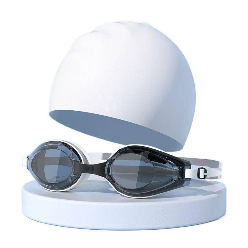 HD Myopia Swimming Goggles Set: Waterproof, Anti-Fog Goggles & Cap for Men and Women