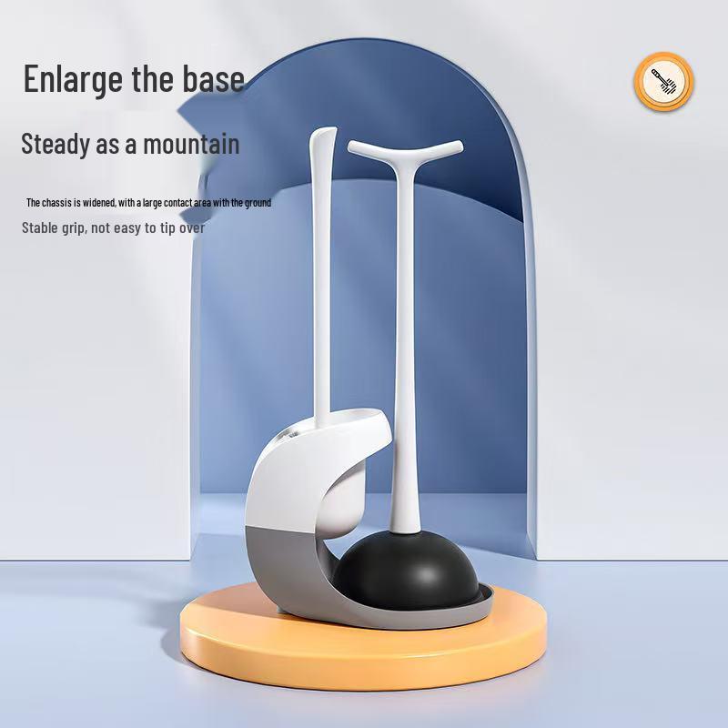 Wall-Mounted Long-Handle Toilet Brush for Corner Bathroom Cleaning