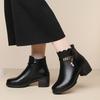 Baumwollschuhe mit dickem Absatz, Winterfleece, Winterschuhe für Mittelalte und Ältere, Damenschuhe für Mittelalte, Warme Stiefel, Winter-Lederstiefel mit rutschfester Sohle