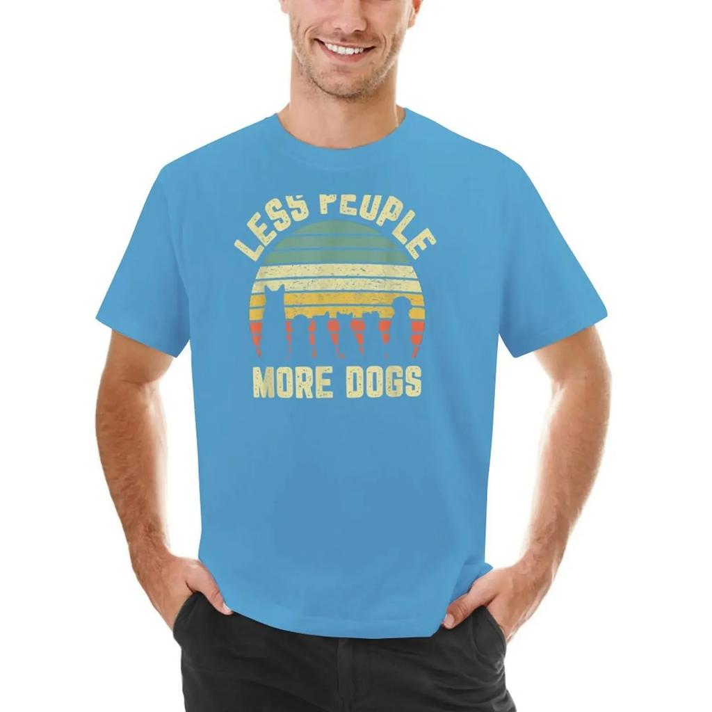 Less people more dogs funny dogs T-shirt oversizeds blanks fitted t shirts for