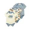 New Three-piece Baby Clothes Fart Clothes Short-sleeved Summer Printed Children's Clothing Baby One-piece Suit