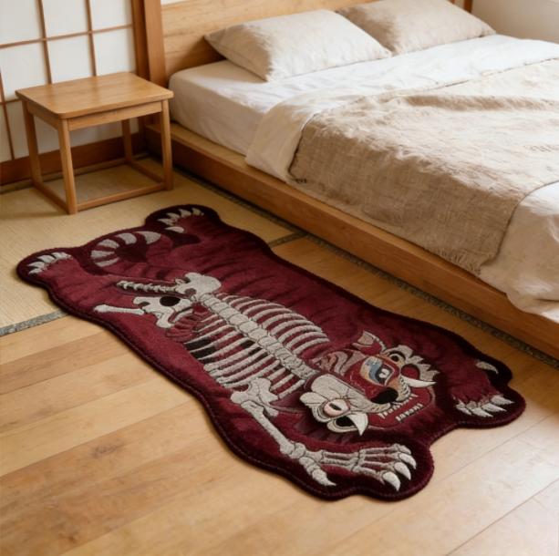 Creativity Bedroom Decor Irregular Shape Carpet Tiger Pattern Carpets for Living Room Anti Slip Cloakroom Floor Mat Washable Rug